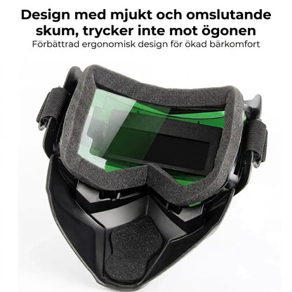 Automatiskt nedbländande svetshjälm med kolfilter