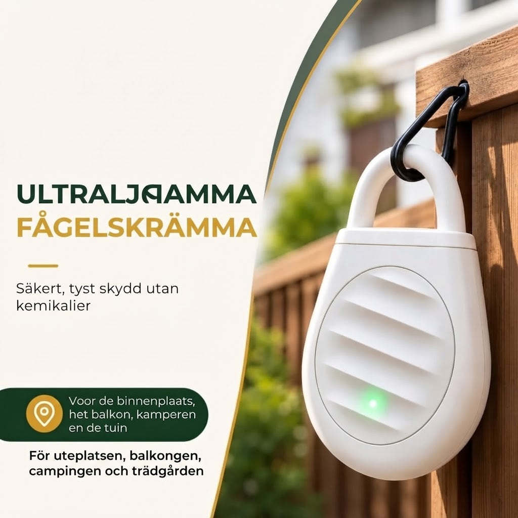 Ultraljudsfågelskrämma för trädgård och balkong