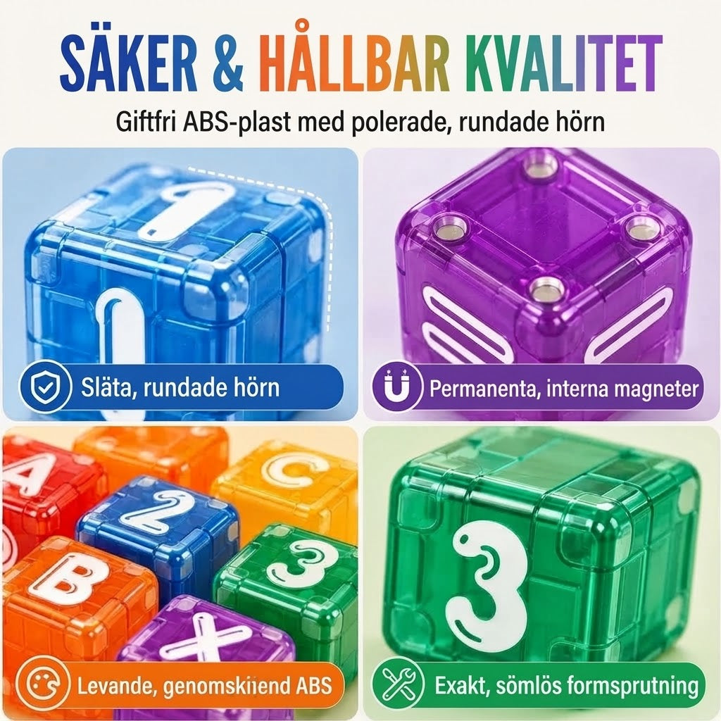 Magnetiska bokstavs- och sifferklossar för barn