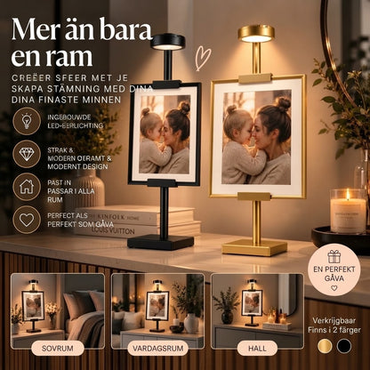 Tavelställ med LED-belysning för foto och målning