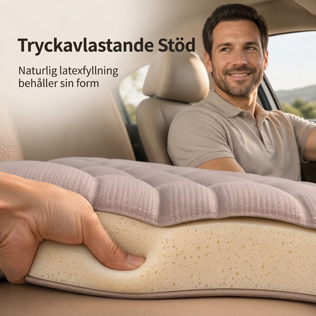 Andningsbar bilstolsdyna med halkskydd och stötdämpning