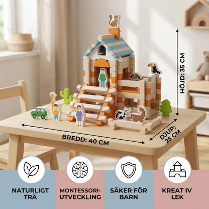 Montessori byggklossar i trä