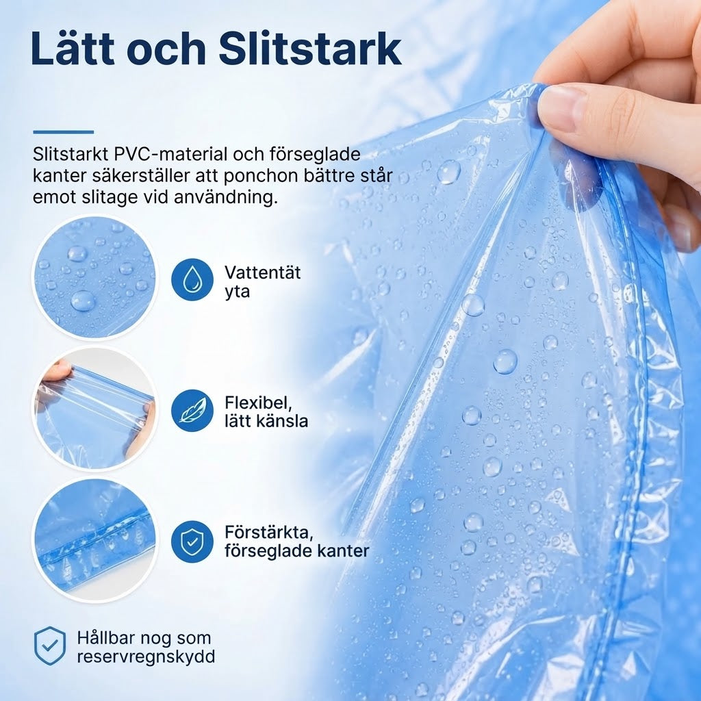 Kompakta vattenavvisande regnponchos 5-pack