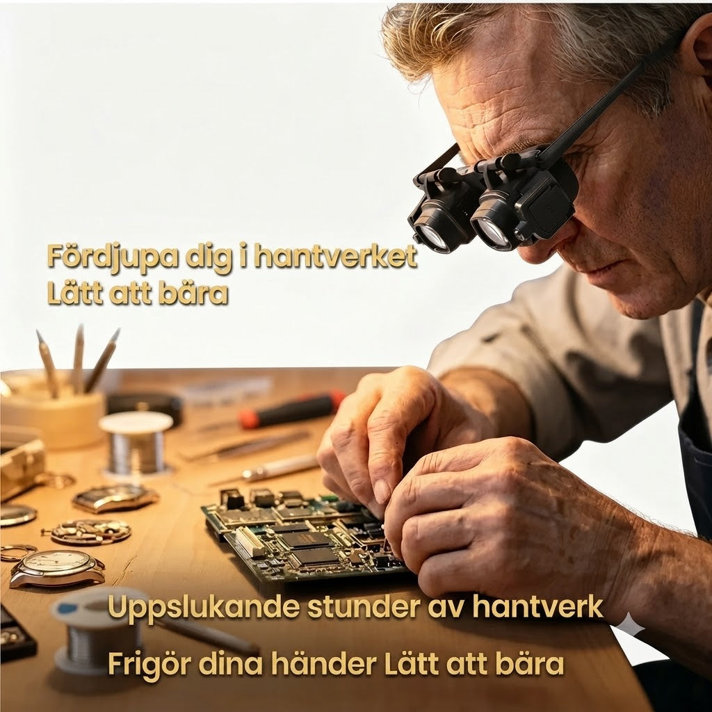 LED-förstoringsglas med justerbar hållare