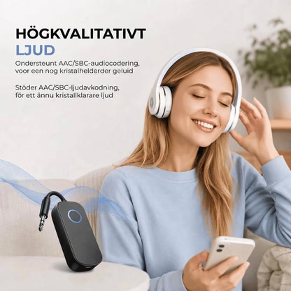 2 i 1 Bluetooth-ljudadapter med sändare och mottagare