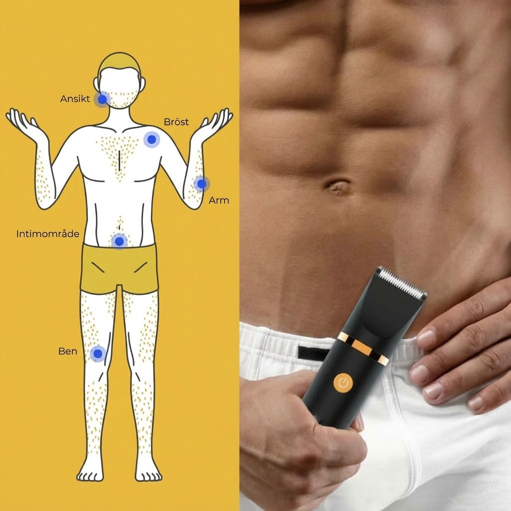 3 i 1 elektrisk kroppstrimmer för män