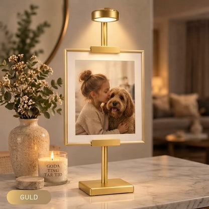 Tavelställ med LED-belysning för foto och målning