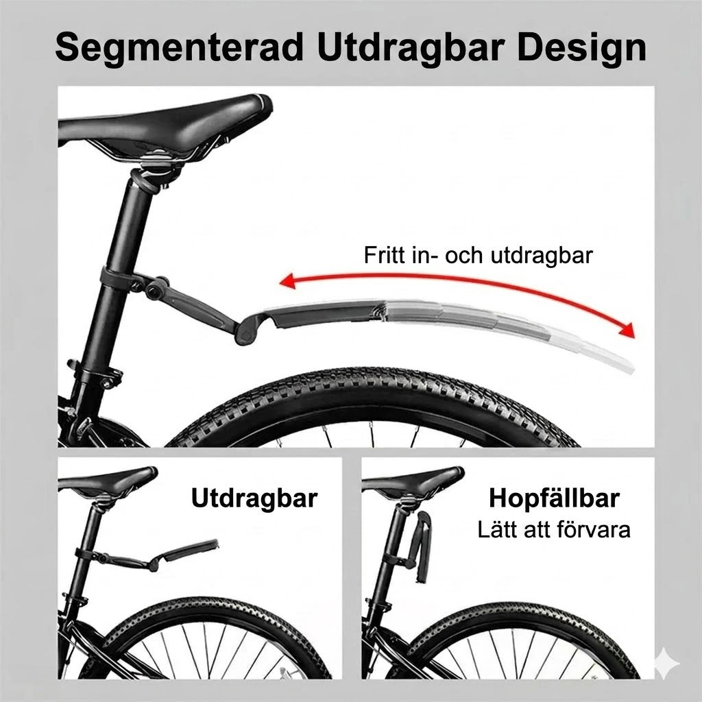 Infeldbart och justerbart stänkskärmskit för cykel