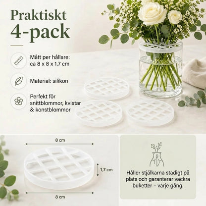BlomFix töjbara blomsterhållare i silikon 4 pack