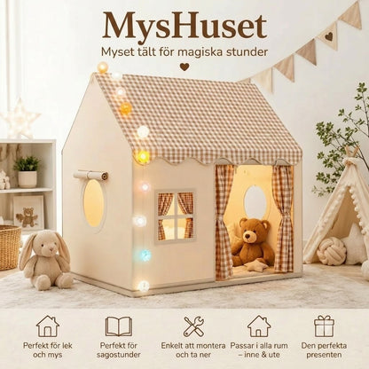 CozyHouse lektält för barn i husform