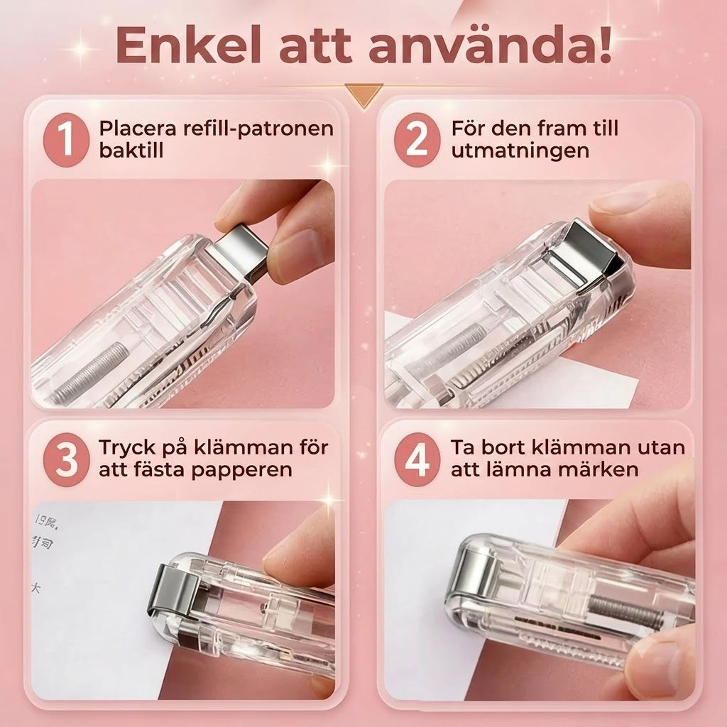 Pappersklämverktyg med 50 clips