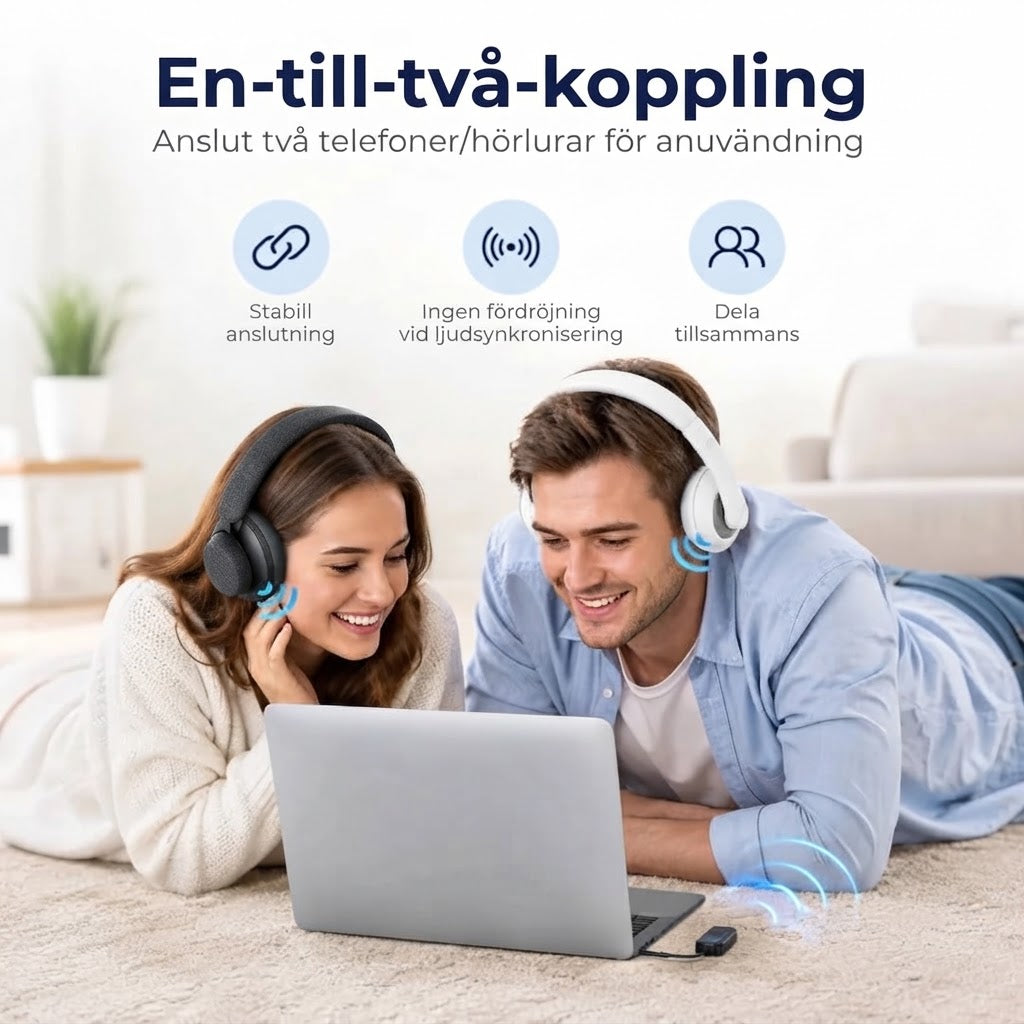 2 i 1 Bluetooth-ljudadapter med sändare och mottagare