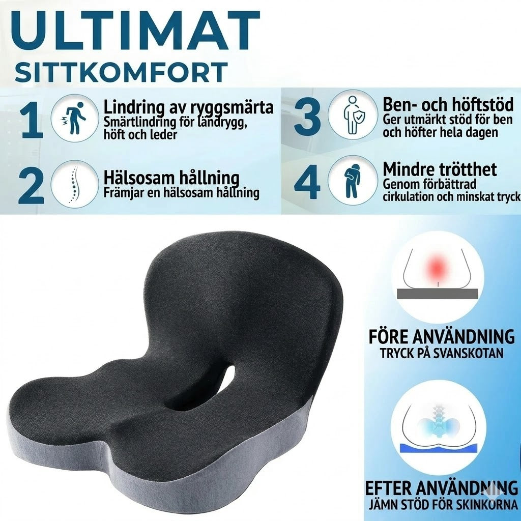 Halkfri sittdyna i memoryskum