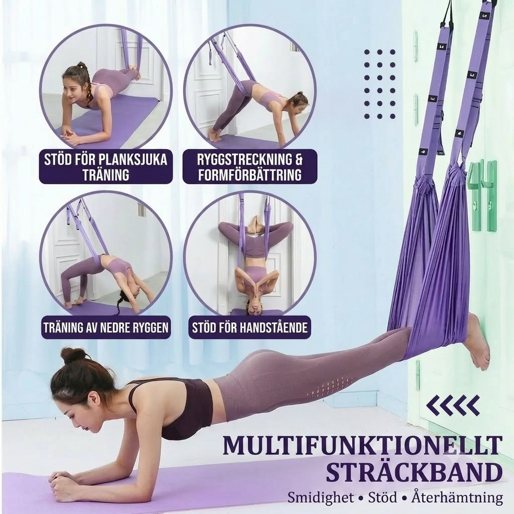 Justerbart yogaband för stretching och bättre hållning