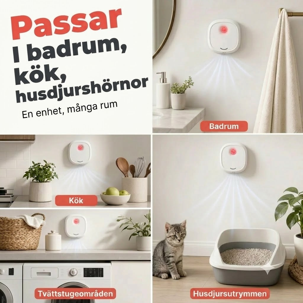 Tyst luktborttagare för husdjurslukt