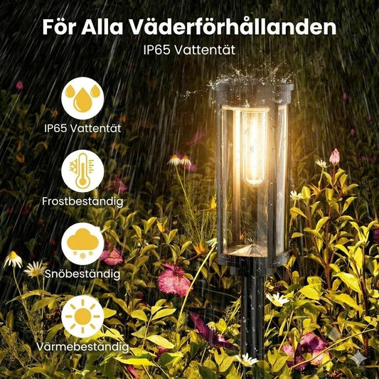 Solcellsbelysning för trädgården – Retrodesign, 12–14 timmars belysning & IP65-vattentät
