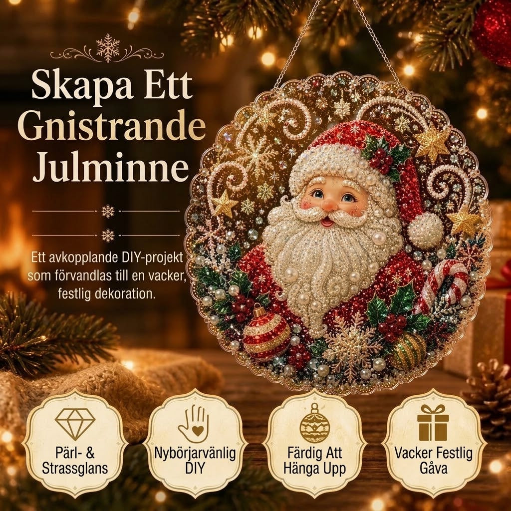 DIY diamantmålning julhängen med pärlor
