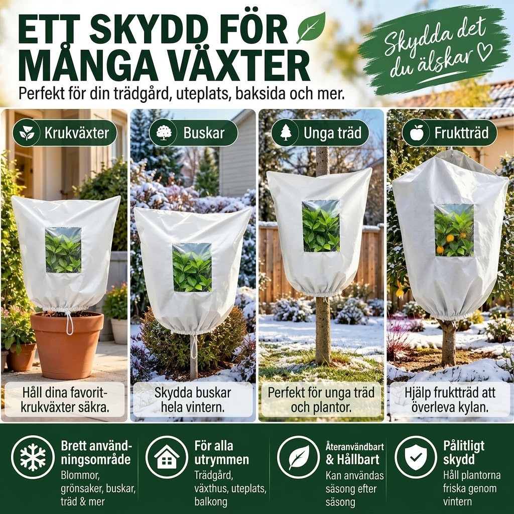 Andningsbart återanvändbart frostskydd för växter