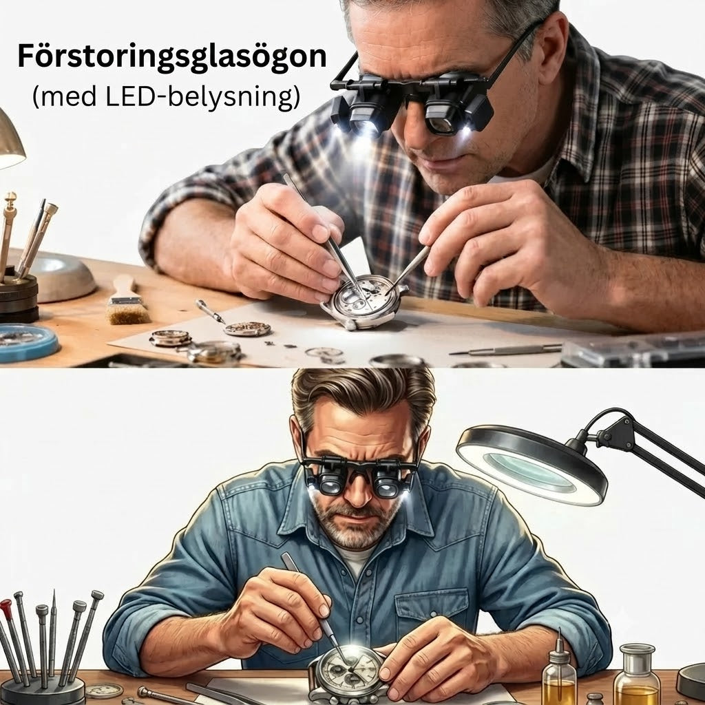 LED-förstoringsglas med justerbar hållare