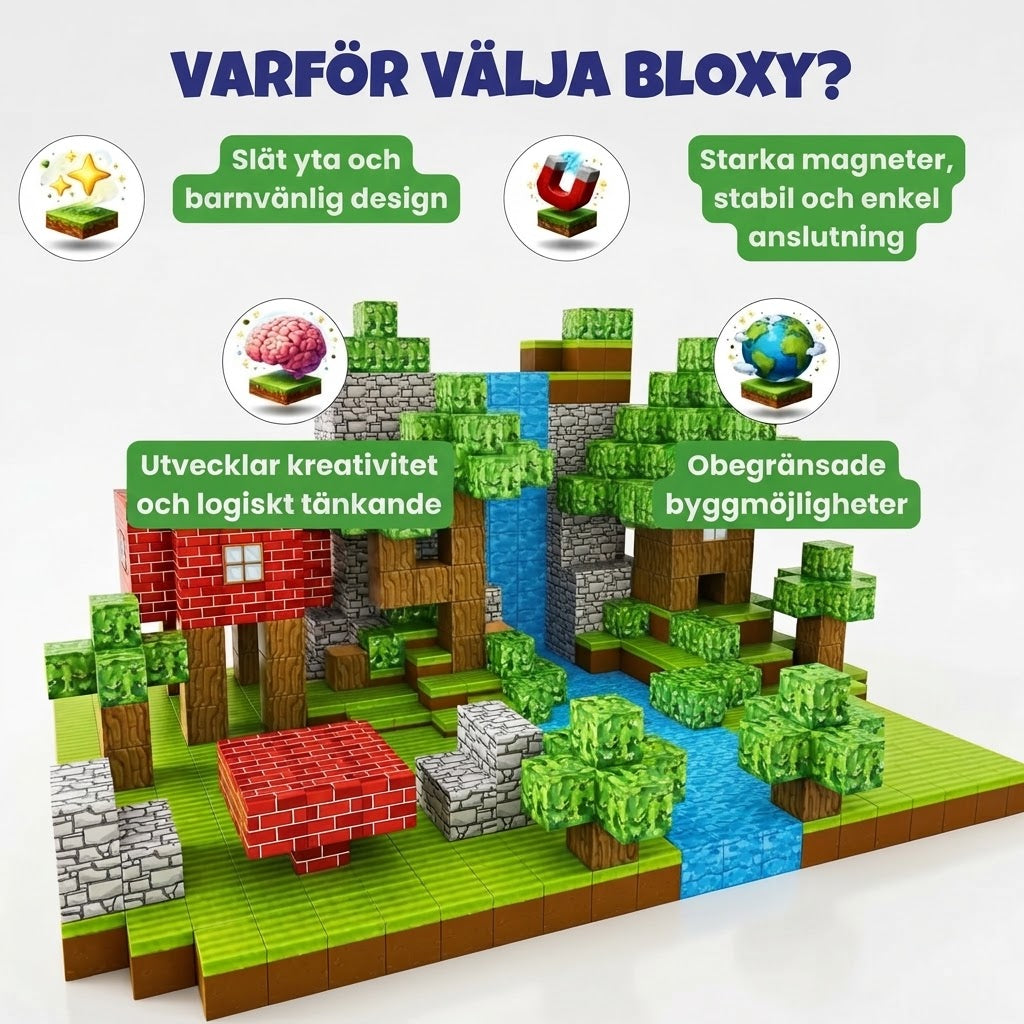 Bloxy magnetiska 3D-byggklossar