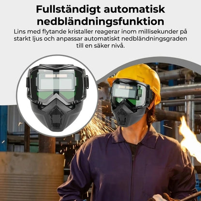 Automatiskt nedbländande svetshjälm med kolfilter