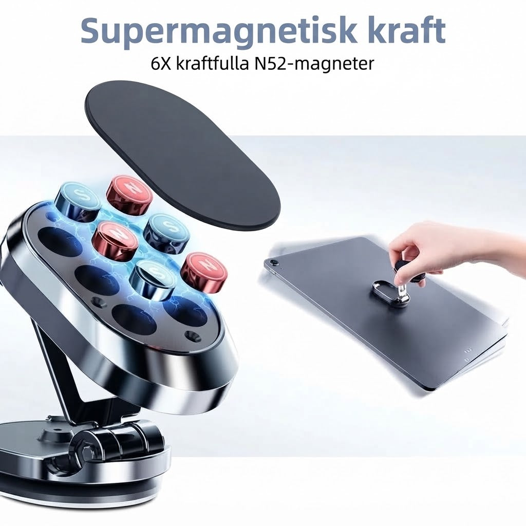 Hopfällbar magnetisk mobilhållare för bil
