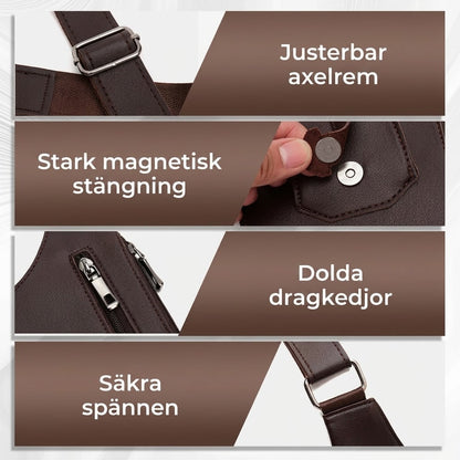 Axelväska för herr med stöldskyddsdesign