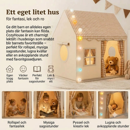 CozyHouse lektält för barn i husform