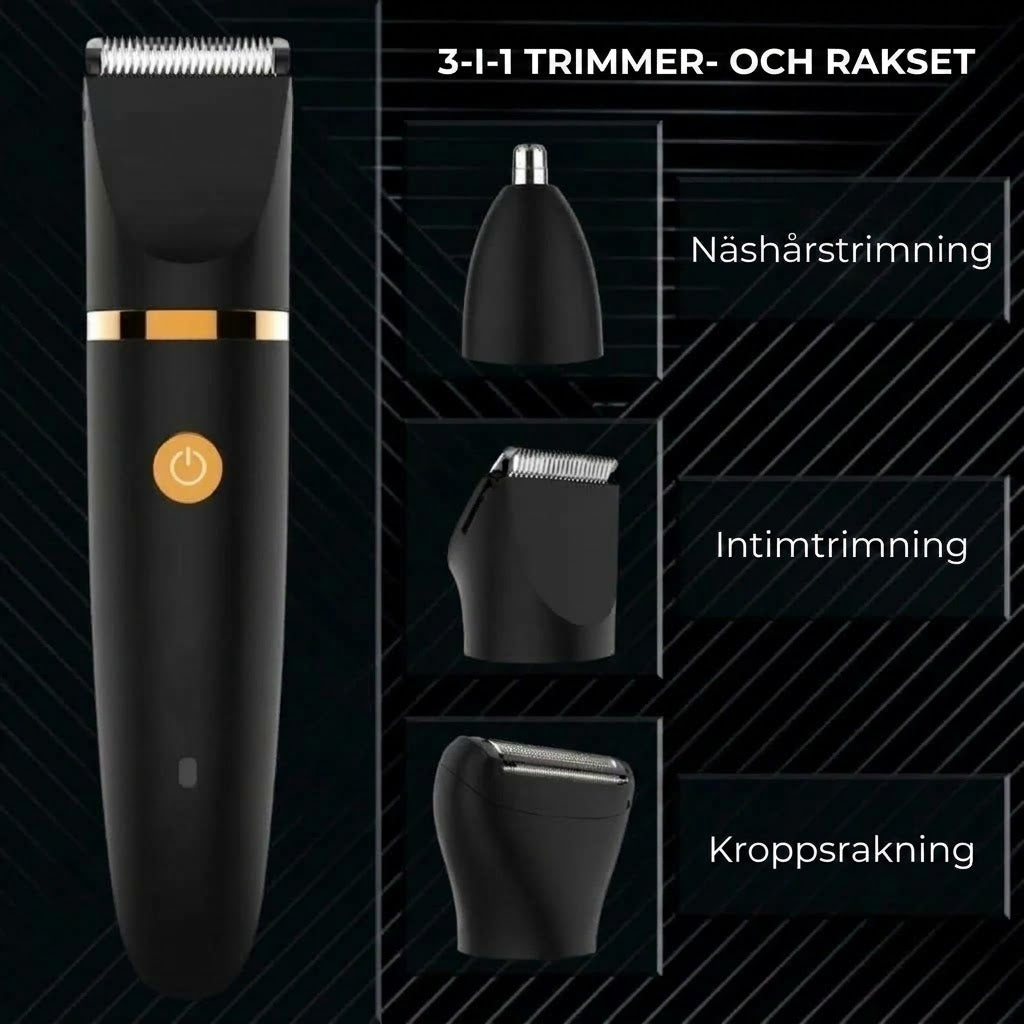 3 i 1 elektrisk kroppstrimmer för män
