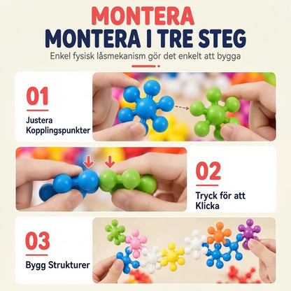 3D snöflingebyggklossar för barn