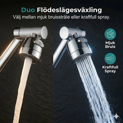 1080° vridbar kranförlängare med 2 vattenlägen (stänksäker)
