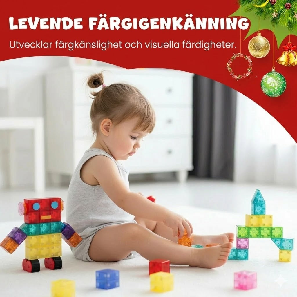 Magnetiska byggblock för barn | 6-sidiga magneter