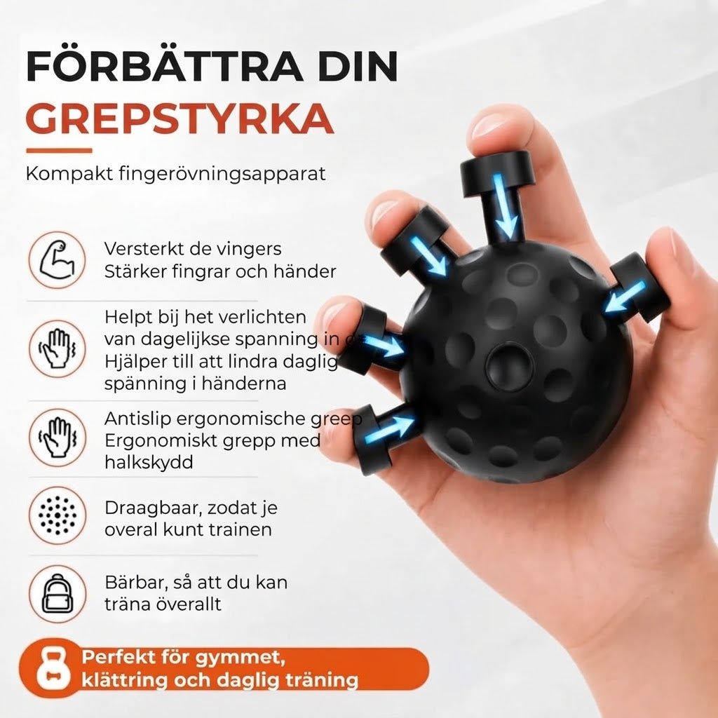 Greppträningsboll för fingrar och händer