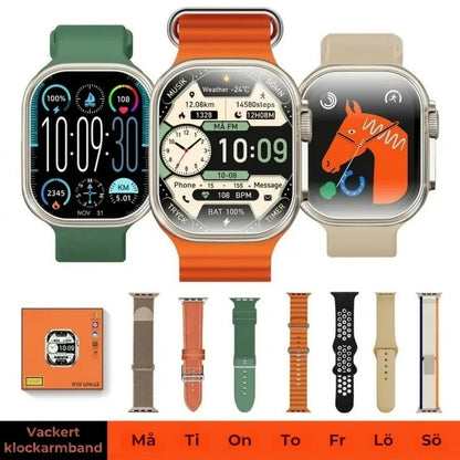 Smartklocka med HD AMOLED-skärm och 7 armband