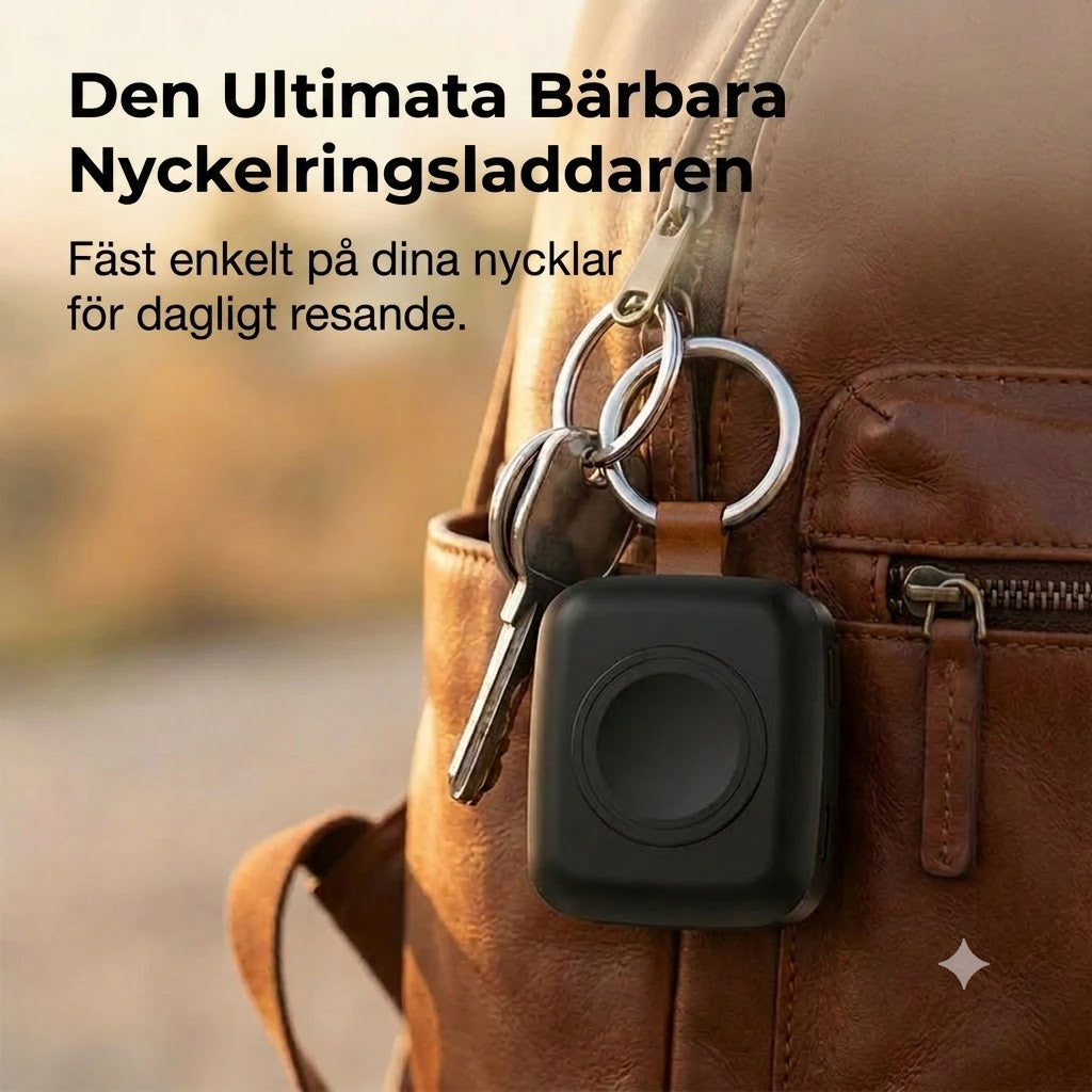 Kompakt magnetisk powerbank för smartklocka 1 200 mAh med nyckelring