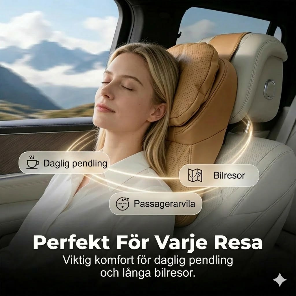 Nackstöd för bil i PU-läder av flygplanskvalitet