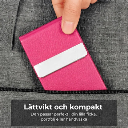 Magnetisk visitkortshållare med mockafoder