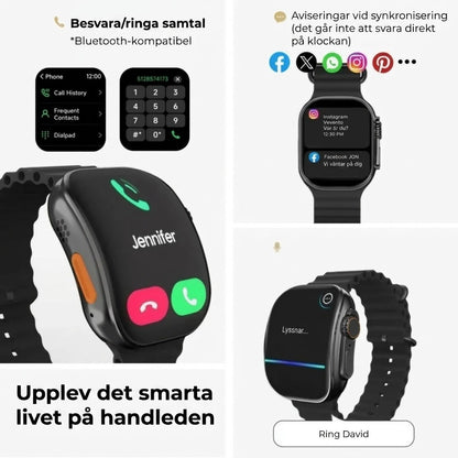 Smartklocka med HD AMOLED-skärm och 7 armband