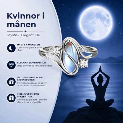 Månstenring med mystisk design