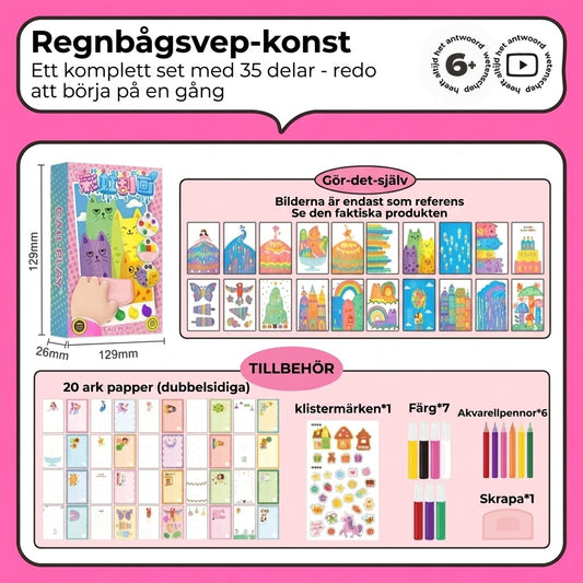 DIY regnbågsskrapbilder 35-pack