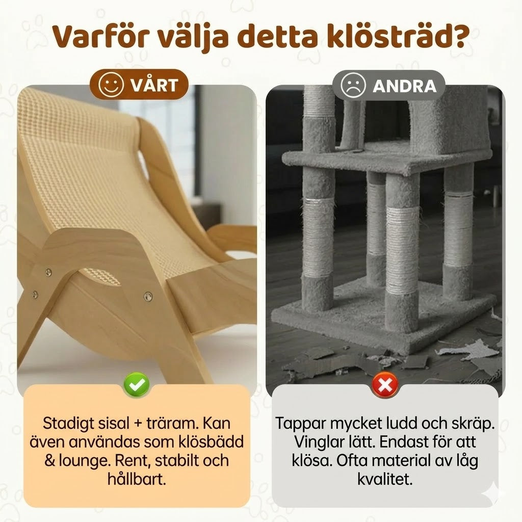 2-i-1 Klösmöbel i sisal för katter