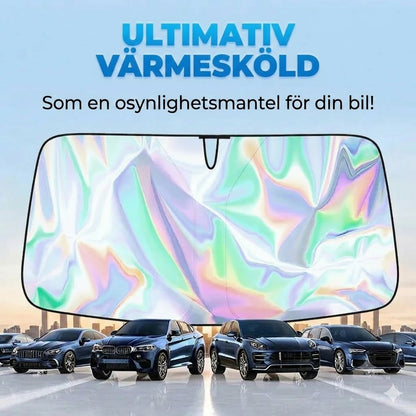 Solskydd för bilrutan med reflekterande aluminiumbeläggning mot extrem värme