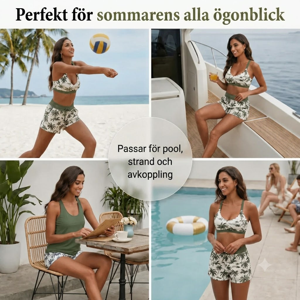 Tankini-set med mage-täckande effekt