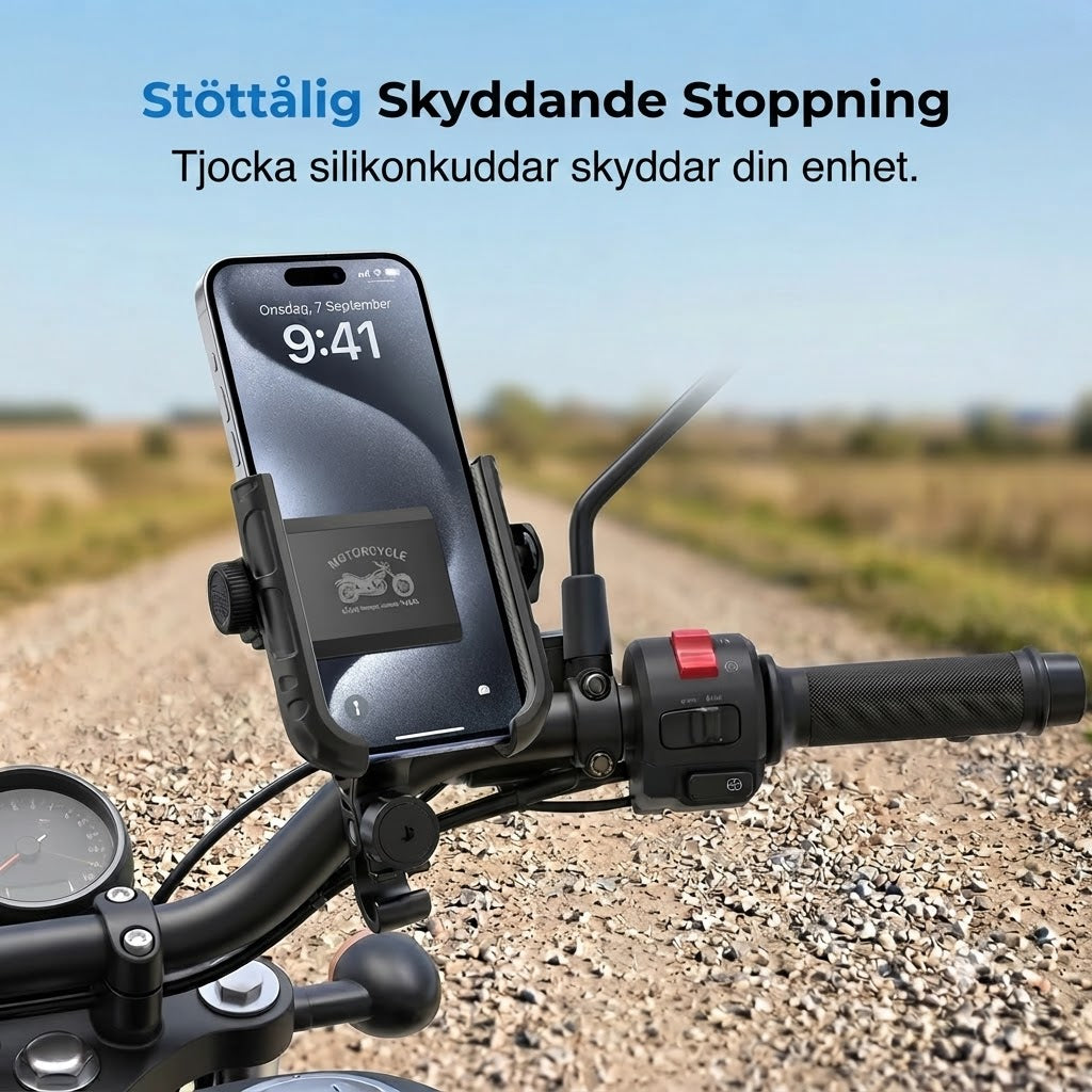 Cykeltelefonhållare med snabbfäste och säker låsning