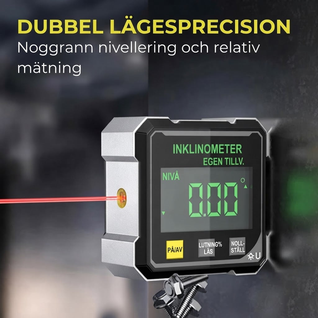 Fyrsidig magnetisk digital vinkelmätare med laser
