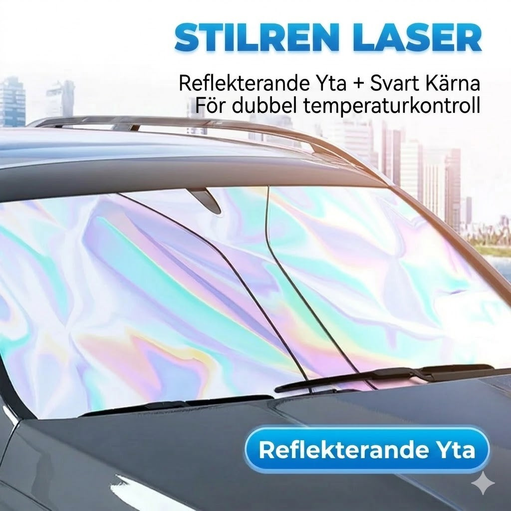 Solskydd för bilrutan med reflekterande aluminiumbeläggning mot extrem värme