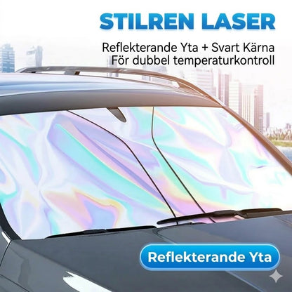 Solskydd för bilrutan med reflekterande aluminiumbeläggning mot extrem värme