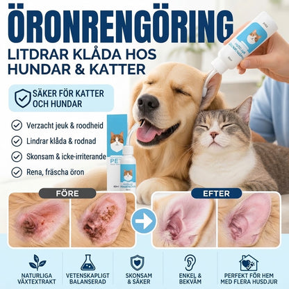 Öronrengöringsdroppar för hundar och katter