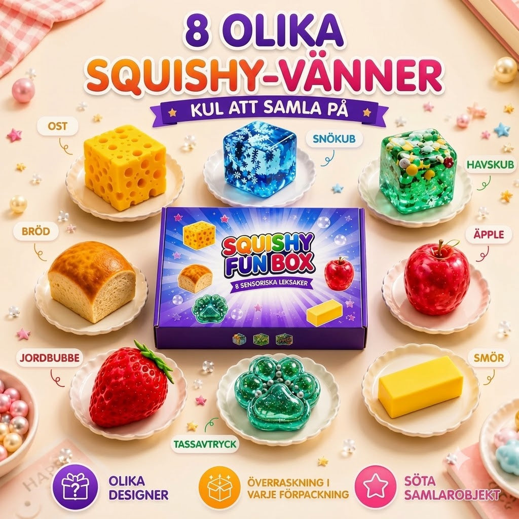 Squishy Fun Box mysterybox med 8 squishies