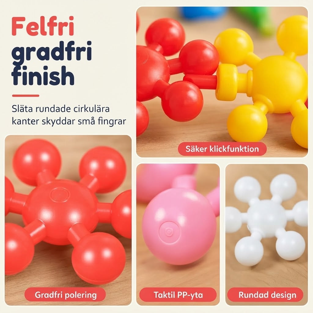 3D snöflingebyggklossar för barn